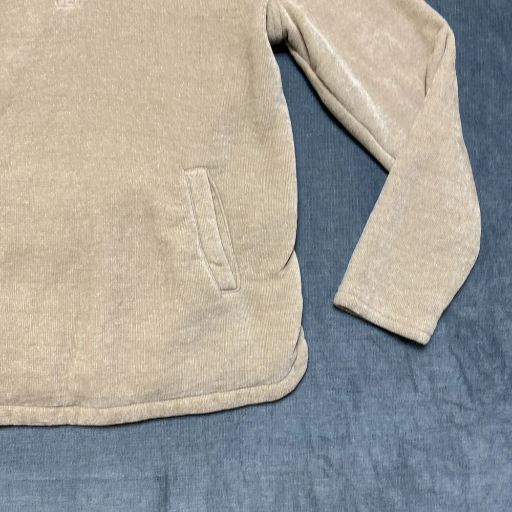 32 Degrees Heat Jacket Mens Medium Beige Sherpa Lined Side Slit Warm Quarter Zip